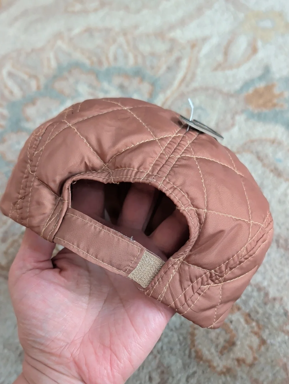 Zara Quilted Rust Orange Newsboy Cap